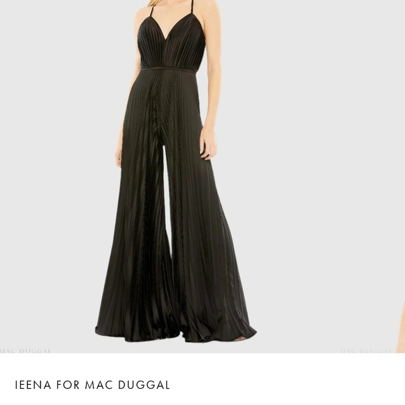 Ieena For Mac Duggal Pants - Formal Pleated Wide Leg Romper - Mac Duggal